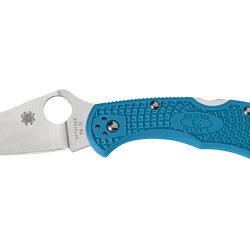 Spyderco Delica 4, 2.90" Folding Knife, Flat-Ground, Lightweight, Blue