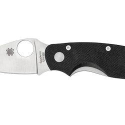 Spyderco Cat, 2.44" Folding Knife, Plain Edge, 440C/Satin, Black G10, Ci...