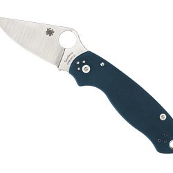 Spyderco Para 3, Folding Knife, Plain Edge, Dark Blue G-10 Handle, Satin...