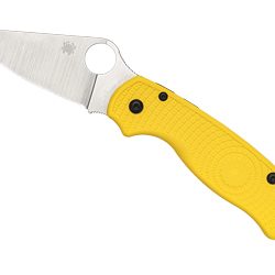 Spyderco Para 3 Lightweight, Folding Knife, Plain Edge, Yellow FRN Handl...