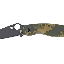 Spyderco Military Model, 4" Folding Knife, Black Blade, Camo G-10