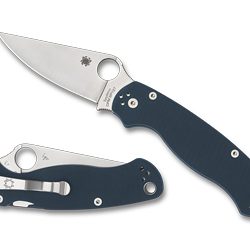 Spyderco Para Military 2, Folding Knife, Plain Edge, Cobalt Blue G10 Han...