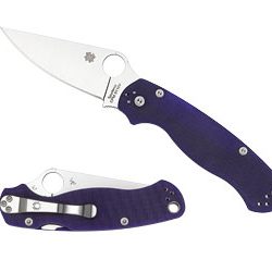Spyderco Para Military 2, 3.438" Folding Knife, CPM S110V, Plain, Circle...