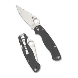 Spyderco Para Military 2, Folding Knife, 3.45" Clip Point Blade, Plain E...