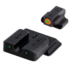 TRUGLO Tritium Pro, Sight Set, For S&W M&P, Green Tritium, Orange Ring on Fro...