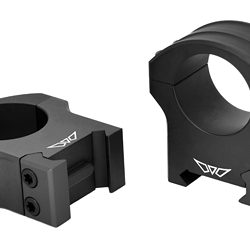 Warne HyperLite Rings, 1" High, Matte Finish, Black