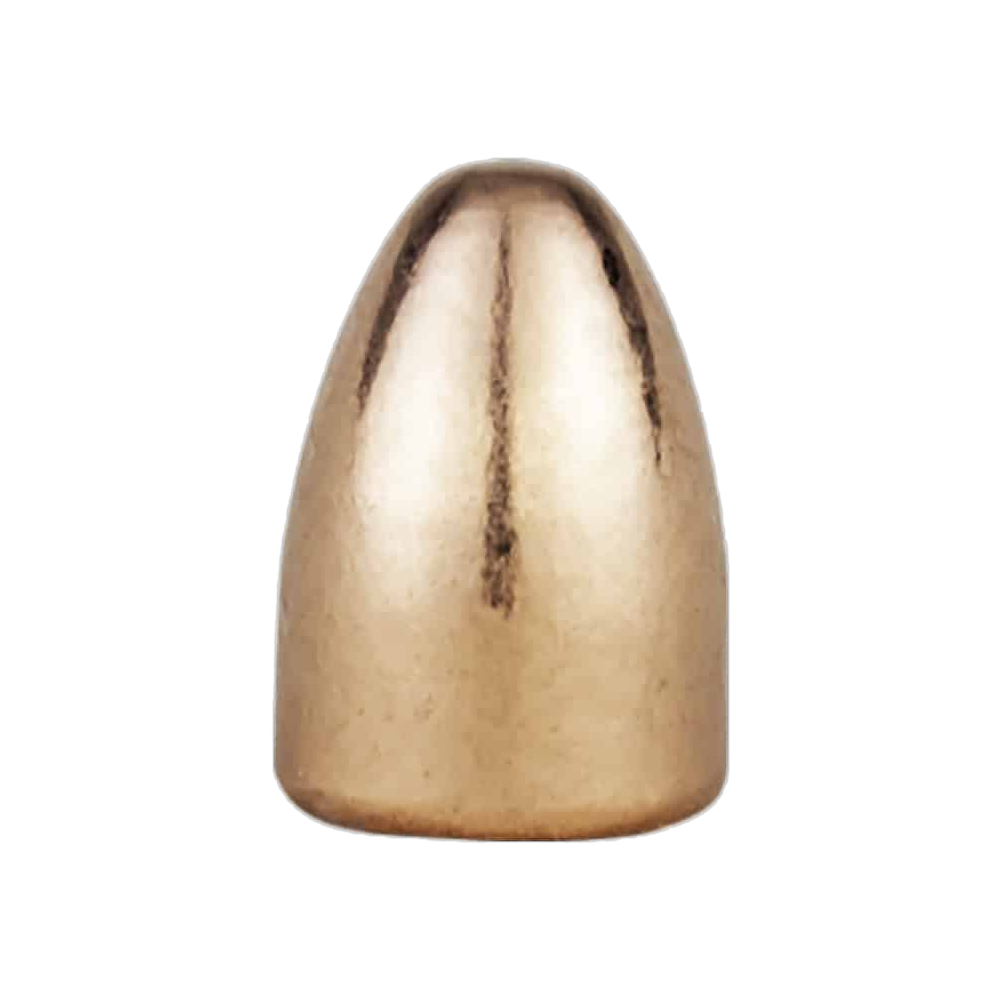 Berry's Manufacturing 9mm 115 grain round nose plated bullet, single component bullet on transparent background